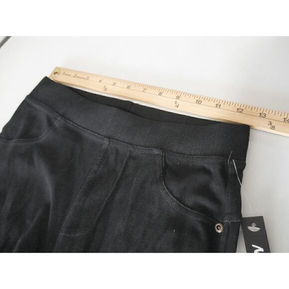Women's Black Mid Rise Back Pockets Jeggings #1835-D1 - Picture 4 of 8